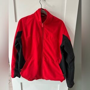 Nike Windbreaker Women's L Large (12-14) Vintage Red Black Track Suit Jogging